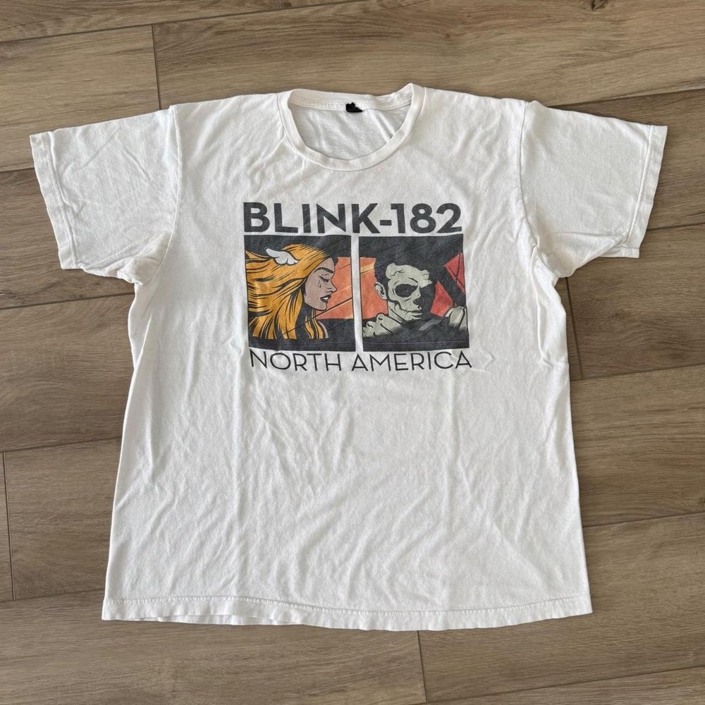 White Blink-182 North America 2016 tour cotton t-shirt size L